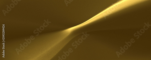 Schilderij op canvas metallic gold background exudes a luxurious, warm, and futuristic feel, with floating golden ribbons of light and moving waves