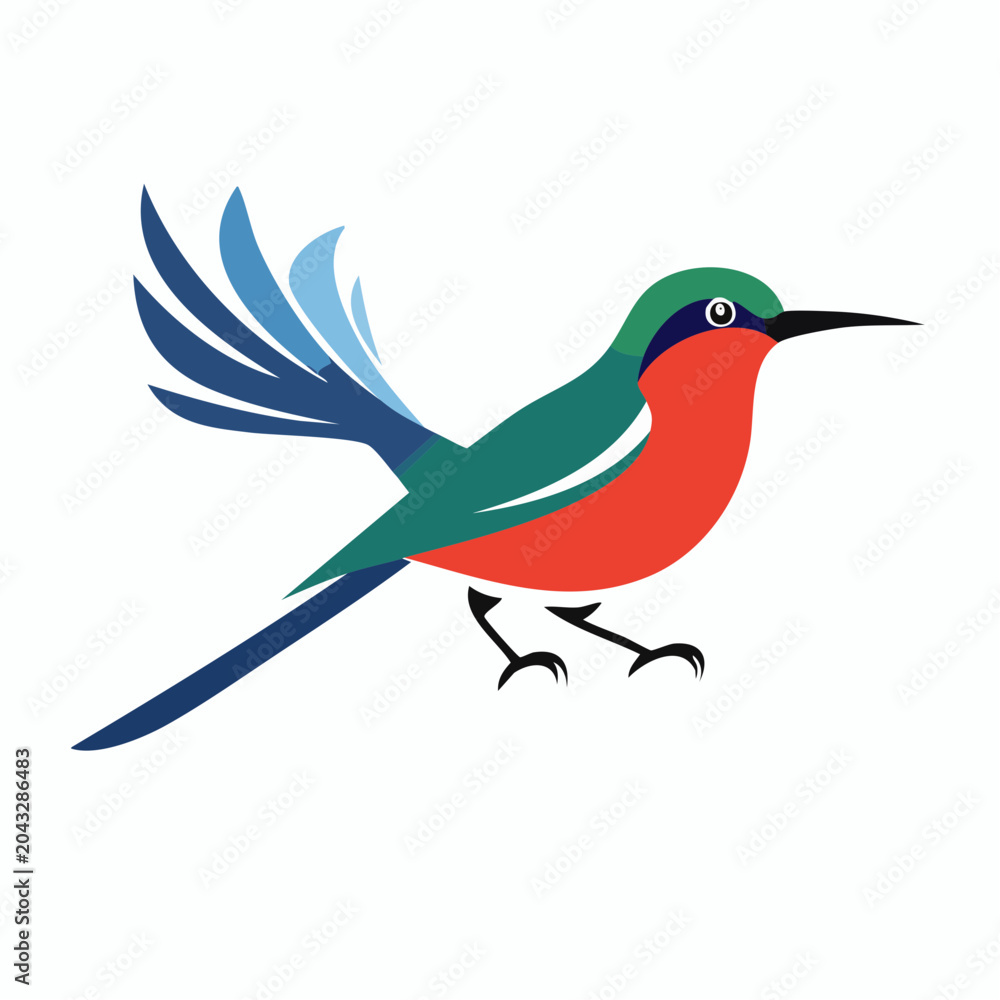 Obraz premium Stylized Bee-Eater Bird Illustration