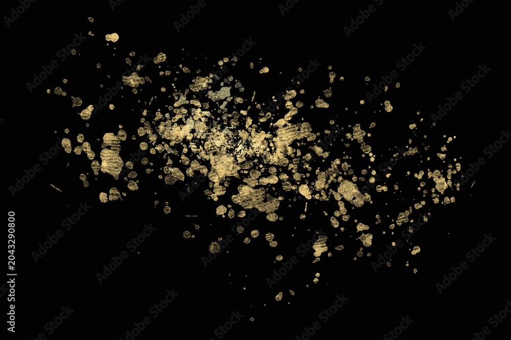 Obraz premium Abstract Wet Gold Metallic Glitter Frame Border On Black