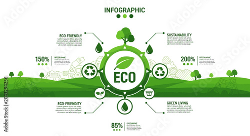 Eco friendly infographic template design.