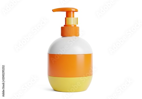 Orange soap dispenser with pump bottle