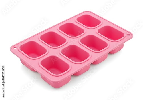 Pink silicone muffin baking tray with holes