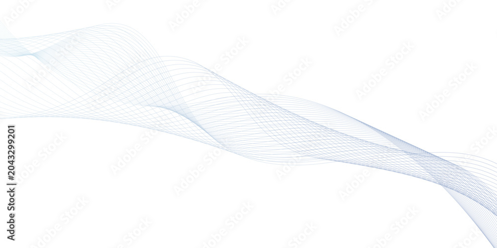Fototapeta premium Abstract grey wave lines on transparent background. technology, data science, dynamic flowing wave lines design element futuristic technology and sound wave pattern.