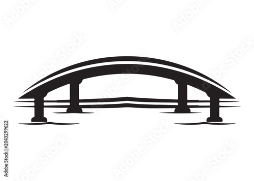Photos bridge over  water waves logo silhouette vector, archway bridge silhouette vector illustration, footbridge silhouette vector, pedestrian bridge logo vector silhouette on white background