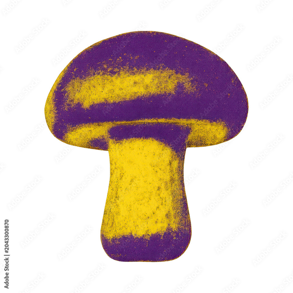 Obraz premium PNG Colorful textured mushroom illustration.