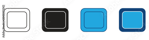 Foto Stop Button  icon set , Outline Vector illustration.