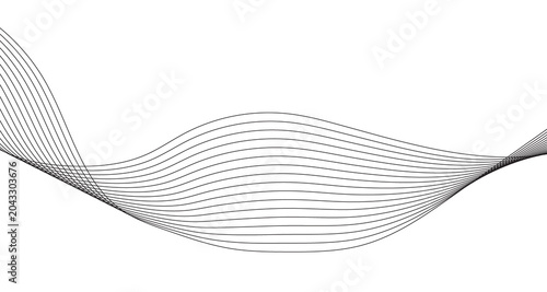 Minimalist abstract wave lines on white background, elegant black flowing curves, modern geometric linear pattern, clean corporate graphic element for web design and branding