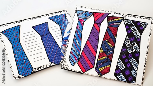 Father's Day Card with a bold tie design and a writing space area on the left side for a personalized message