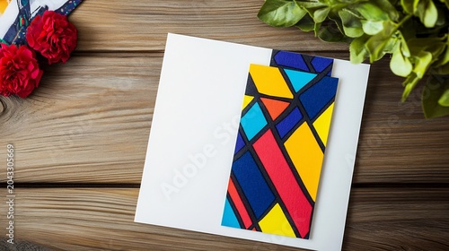 Father's Day Card with a bold tie design and a writing space area on the left side for a personalized message