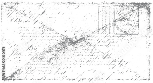 Bild auf Leinwand Vintage distressed envelope with handwritten script and circular postmark letter