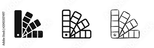 Foto Color Palette and Swatch Book Icon Set for Graphic Design, Art, and Printing Pro