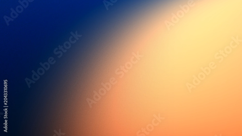 Fotografie Deep blue to bright orange gradient background with soft grain texture