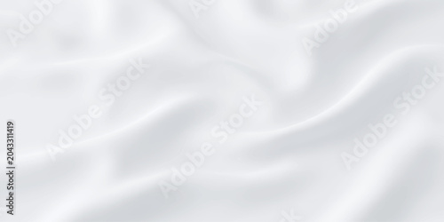 Quadro su tela Textured White Fabric Fold: A close-up of elegantly draped white fabric, showcasing its smooth texture and graceful folds, creating a sense of purity and sophistication