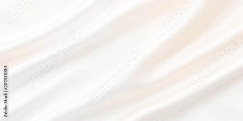 Tableau sur toile Cream Silk Drape: A luxurious close-up of a cream-colored silk fabric, showcasing its soft folds, elegant texture, and gentle sheen, creating a feeling of opulence and sophistication