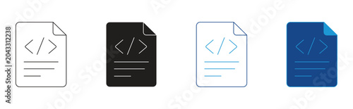 Photos Code documentation icon set, vector illustration.