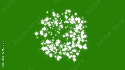 Glitter star shimmering animation motion graphics in After Effects on green screen background, sparkling white stars with glowing streaks and seamless visual loop