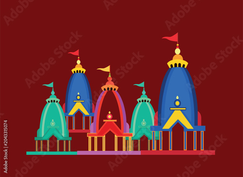 Jagannath temple puri vector illustration