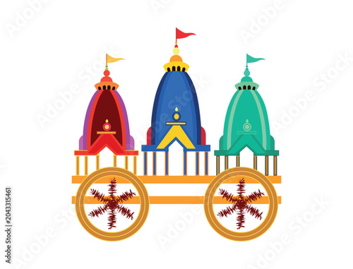 Vector illustration of rath yatra chariots