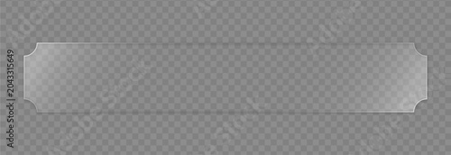 Obraz na płótnie Long horizontal glassmorphism banner with decorative notched corner edges and fr