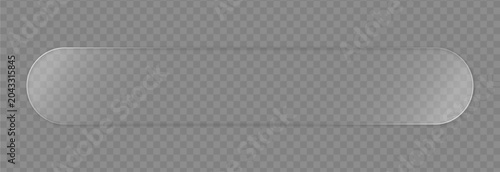 Foto Long horizontal glassmorphism search bar or menu panel with frosted capsule shap