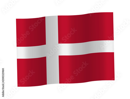 wavy Denmark flag icon vector illustration