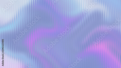 Foto Iridescent pastel waves with vertical ribbed texture during soft ambient light d