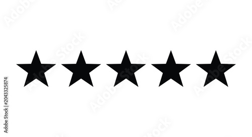 five stars in silhouette star shapes black white background simple