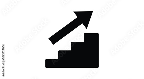 Photos arrow over steps silhouette staircase progress growth success achievement climb