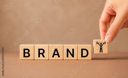Tableau sur toile Build a strong brand, Brand concept