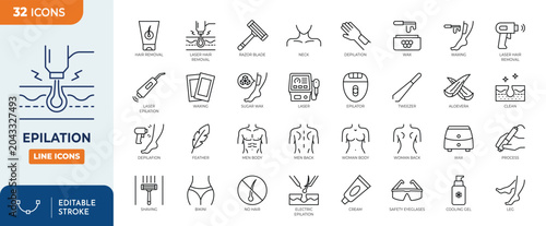 Tableau sur toile epilation icon set
