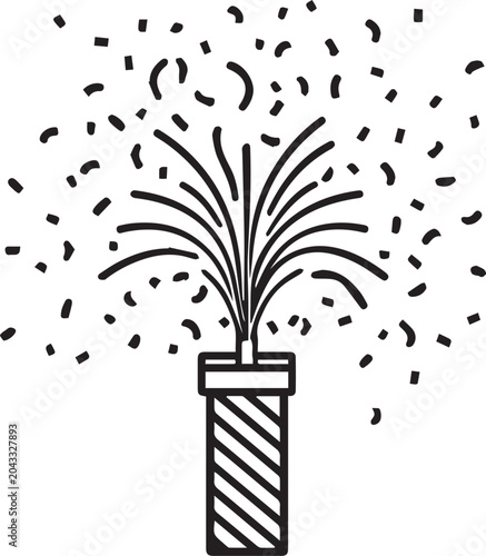 Obraz na płótnie Celebration party popper erupting with confetti and streamers, symbolizing joy and festive occasion, perfect for holiday and event design