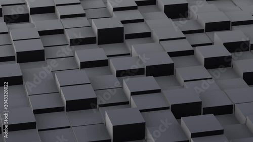 Black Abstract Cube Wave Loop