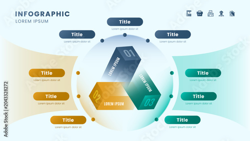 Business Triangle Process Infographic Template with 3 Step Workflow Diagram