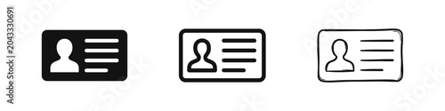 Obraz na płótnie Identification card icon set representing personal identity and membership