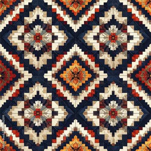Intricate geometric ethnic pattern