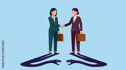 Valokuva Duplicitous business deal with hidden agendas and underlying betrayal