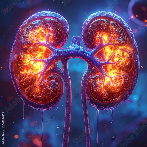 Glowing internal anatomy