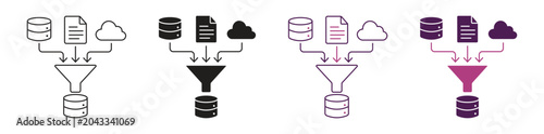 Data Ingestion Icon Set. Vector Illustration.