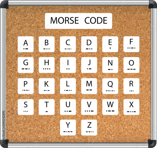 Morse Code International Morse Code on white background. Morse Code sign flat style. Vector