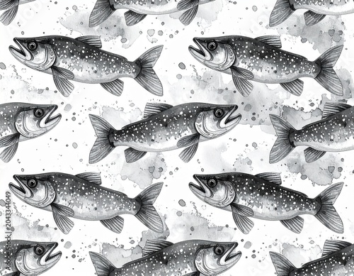 Fish pattern watercolor design
