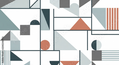 Modern Minimalist Abstract Geometric Background with Muted Tones