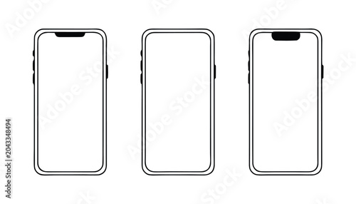 Photos Smartphone frame mockup set, modern mobile screen template