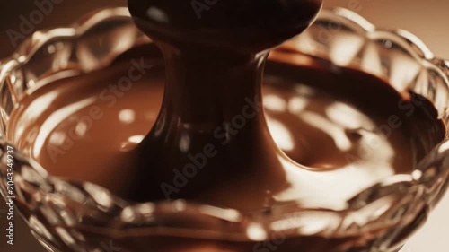 Rich Chocolate Dessert Being Scooped With Spoon