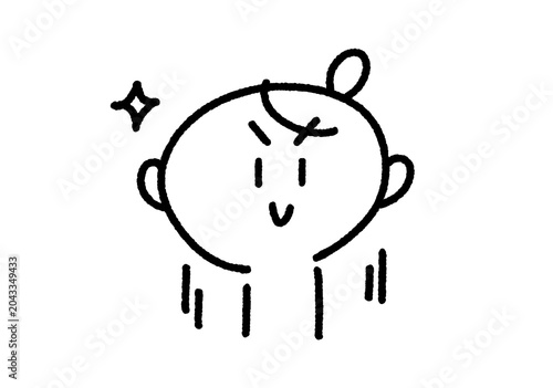 やる気のあるかわいい手描きの女性キャラクター（決意・前向き・自信満々）