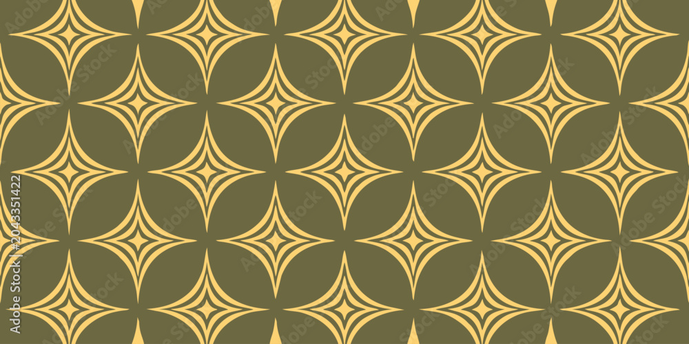 Fototapeta premium Seamless pattern design with gold stars. geometric line design, cotton, wallpaper, satin, gift wrapping, carpet, background, presentation, banner and printing.