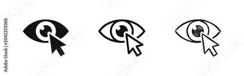 Obraz na płótnie Website Visibility and Eye Tracking Monitoring Icon Set