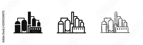 Cuadro en lienzo Industrial Factory and Manufacturing Plant Icon Set