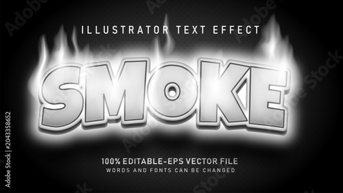 Bild auf Leinwand White Smoke 3d text style effect