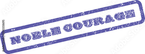 Bild auf Leinwand Noble Courage concept in a vibrant purple distressed rubber stamp seal symbol