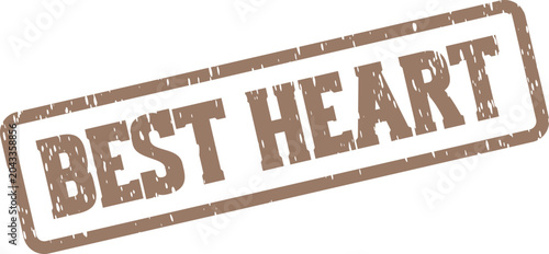 Canvastavla Official Best Heart Certified Brown Rubber Stamp Seal Mark with Grungy Texture o